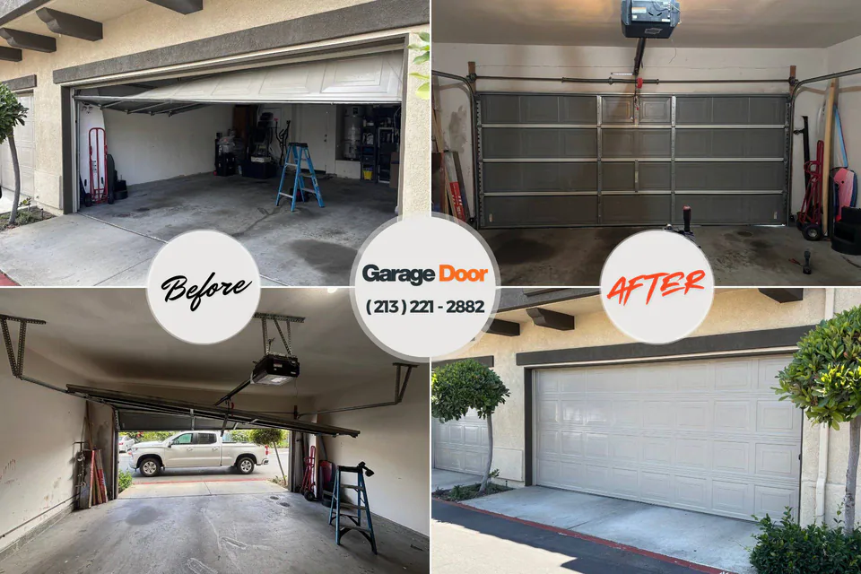 Before and after: garage door repair 44612